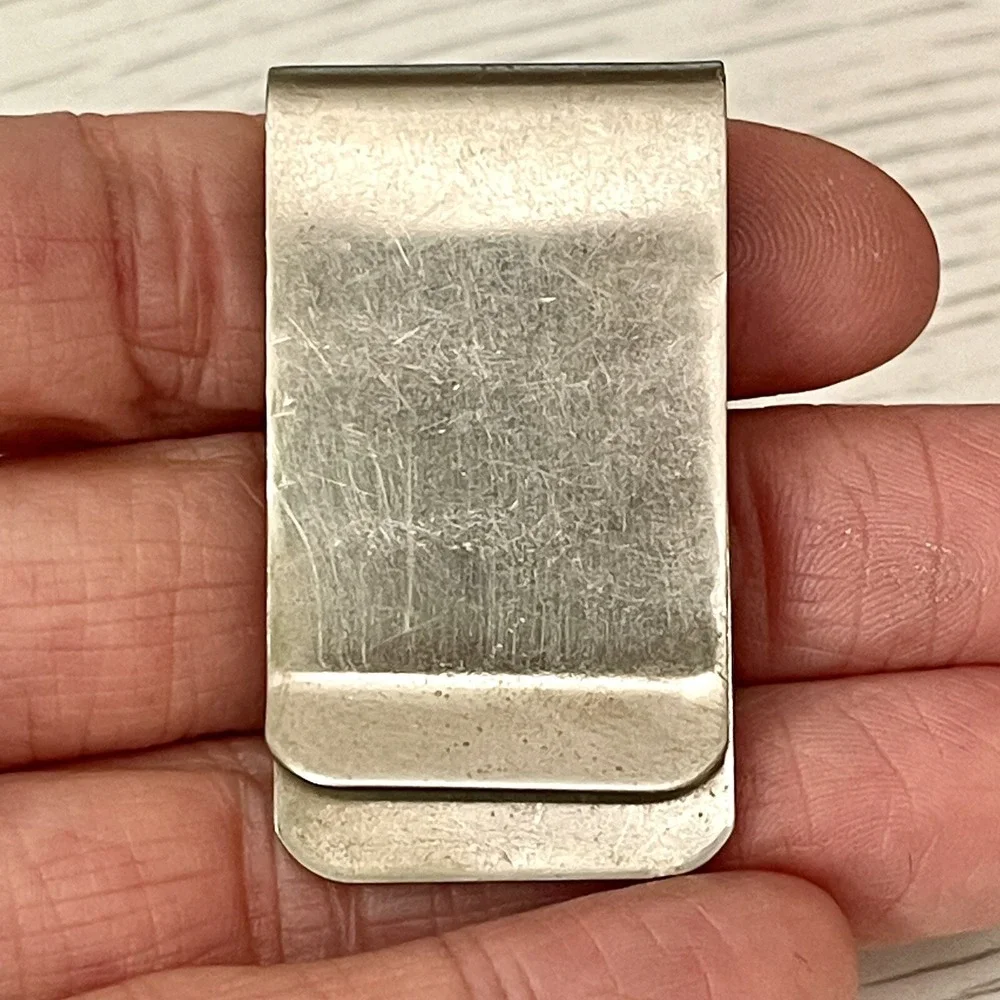 Kachina Fox Dancer Coral Money Clip Sterling Hopi VTG Native Amer Turquoise